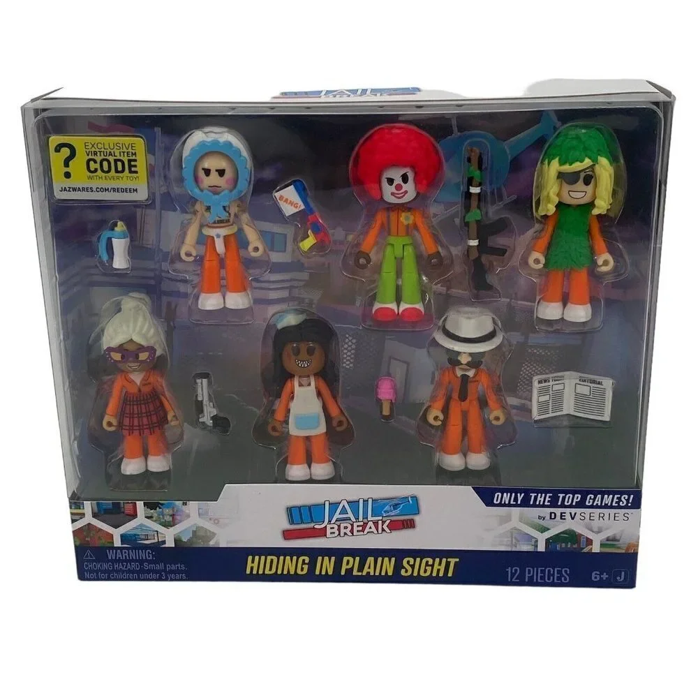 Roblox DEVSERIES Jailbreak Hiding In Plain Sight 6 Action Figures Virtual Code